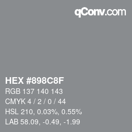 Color code: HEX #898C8F | qconv.com