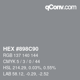 Farbcode: HEX #898C90 | qconv.com