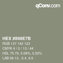 颜色代码: HEX #898E7B | qconv.com
