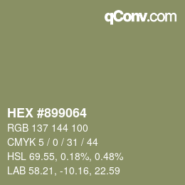 カラーコード: HEX #899064 | qconv.com