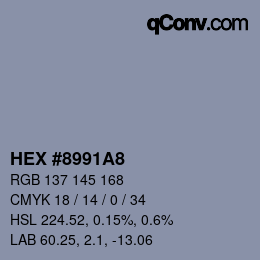Color code: HEX #8991A8 | qconv.com