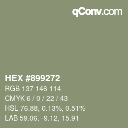 Código de color: HEX #899272 | qconv.com