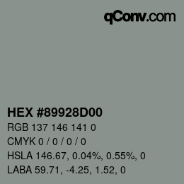 Color code: HEX #89928D00 | qconv.com