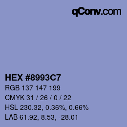 Color code: HEX #8993C7 | qconv.com