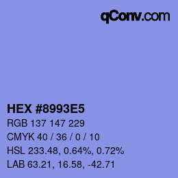 Color code: HEX #8993E5 | qconv.com