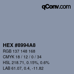 Color code: HEX #8994A8 | qconv.com