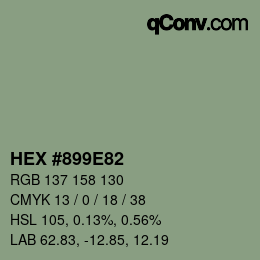 カラーコード: HEX #899E82 | qconv.com