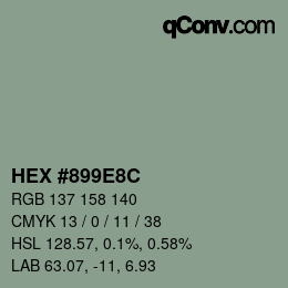 Color code: HEX #899E8C | qconv.com