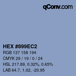 カラーコード: HEX #899EC2 | qconv.com