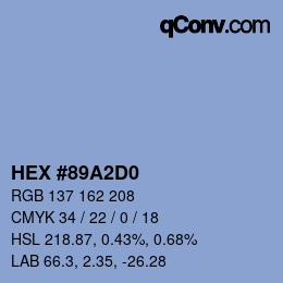 Color code: HEX #89A2D0 | qconv.com