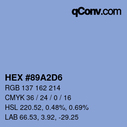 カラーコード: HEX #89A2D6 | qconv.com