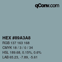 Color code: HEX #89A3A8 | qconv.com