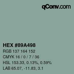 Color code: HEX #89A498 | qconv.com