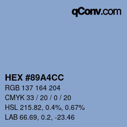 Color code: HEX #89A4CC | qconv.com