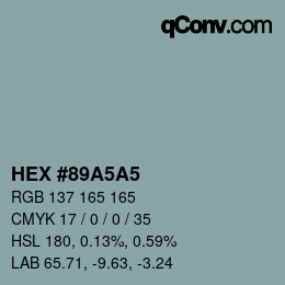 Color code: HEX #89A5A5 | qconv.com