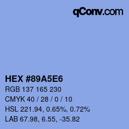 Color code: HEX #89A5E6 | qconv.com