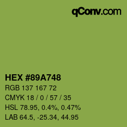Color code: HEX #89A748 | qconv.com