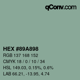 Color code: HEX #89A898 | qconv.com
