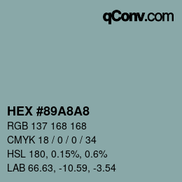 Color code: HEX #89A8A8 | qconv.com