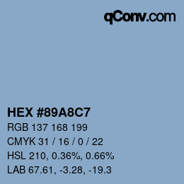 Color code: HEX #89A8C7 | qconv.com