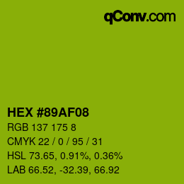 Color code: HEX #89AF08 | qconv.com
