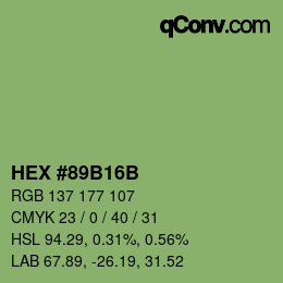 Color code: HEX #89B16B | qconv.com