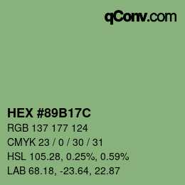 カラーコード: HEX #89B17C | qconv.com
