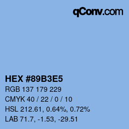 Color code: HEX #89B3E5 | qconv.com