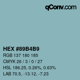 Color code: HEX #89B4B9 | qconv.com