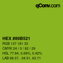 颜色代码: HEX #89B521 | qconv.com