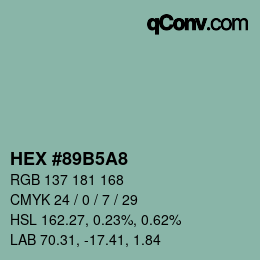 Color code: HEX #89B5A8 | qconv.com