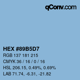 カラーコード: HEX #89B5D7 | qconv.com