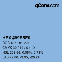 Color code: HEX #89B5E0 | qconv.com