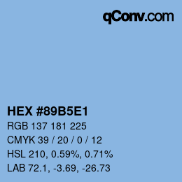 Color code: HEX #89B5E1 | qconv.com