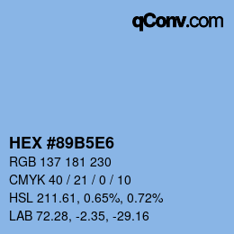 Código de color: HEX #89B5E6 | qconv.com