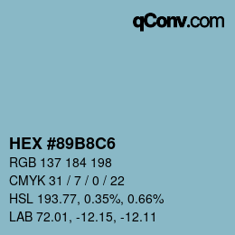 Color code: HEX #89B8C6 | qconv.com