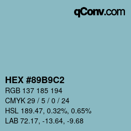 Color code: HEX #89B9C2 | qconv.com