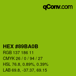 Farbcode: HEX #89BA0B | qconv.com
