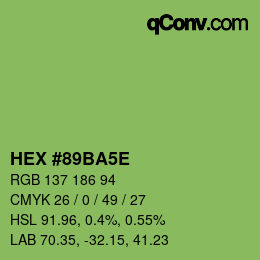 Color code: HEX #89BA5E | qconv.com
