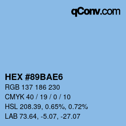 Color code: HEX #89BAE6 | qconv.com