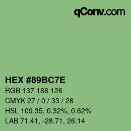 Color code: HEX #89BC7E | qconv.com