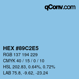 カラーコード: HEX #89C2E5 | qconv.com
