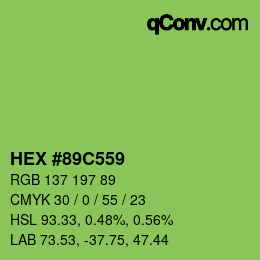 Color code: HEX #89C559 | qconv.com
