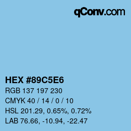Farbcode: HEX #89C5E6 | qconv.com