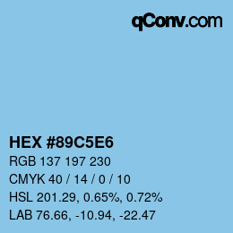 Color code: HEX #89C5E6 | qconv.com