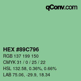 Color code: HEX #89C796 | qconv.com