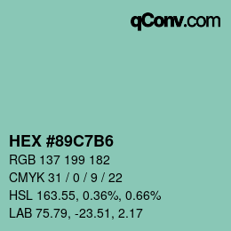 Color code: HEX #89C7B6 | qconv.com