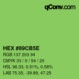 Color code: HEX #89CB5E | qconv.com