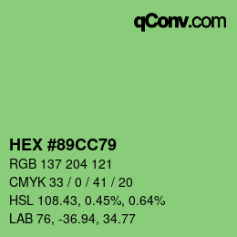Color code: HEX #89CC79 | qconv.com