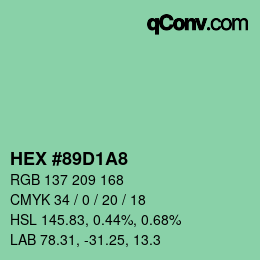 Color code: HEX #89D1A8 | qconv.com